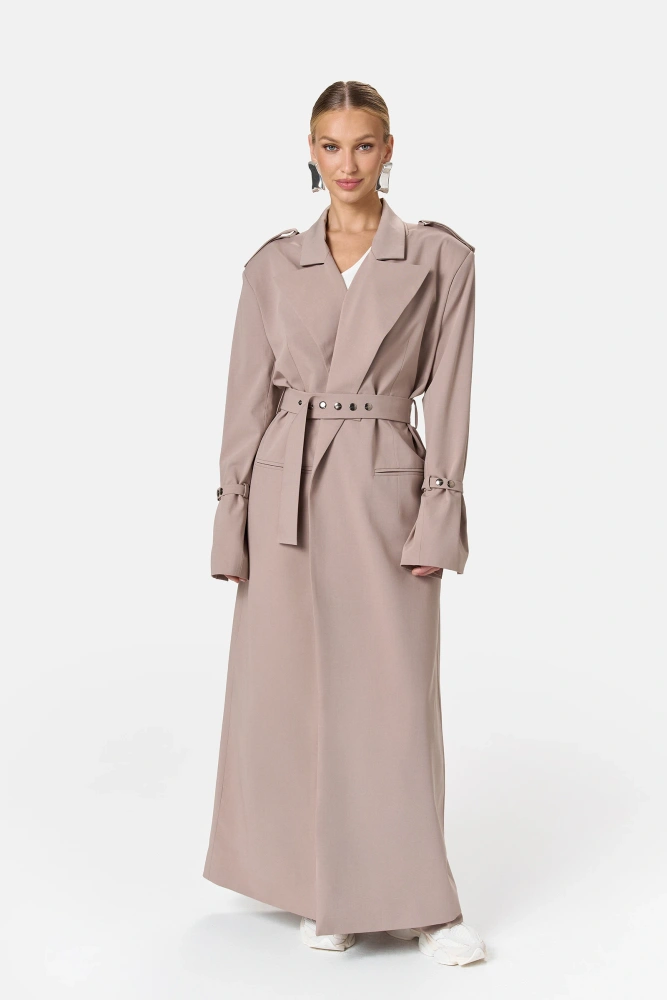 Sheila - Women's Beige Trench Coat in the Modern 'Avenue' Style